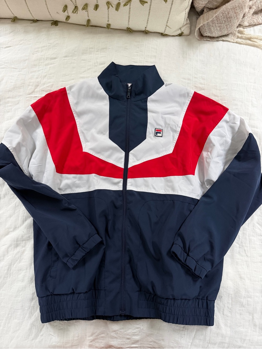 Fila Men’s Navy, White & Red Chevron Windbreaker Jacket